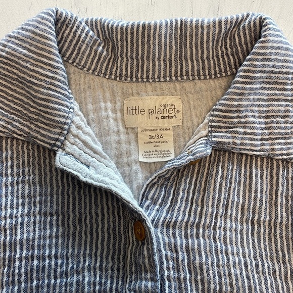 Little Planet Toddler Organic Cotton Gauze Striped Dress - Picture 6 of 7